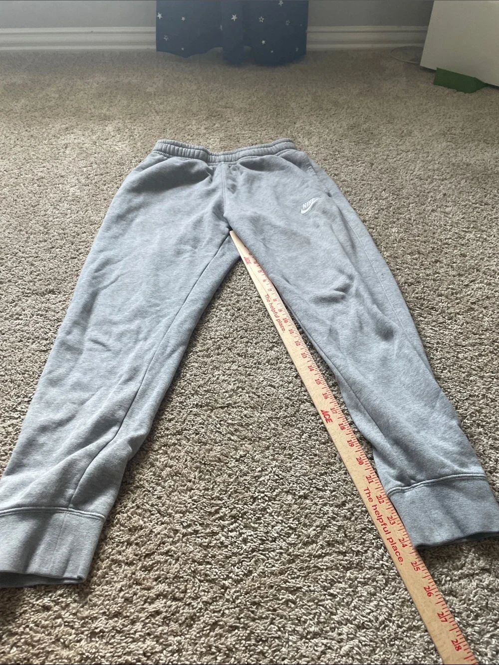 Nike Kids Light Gray Sweat Joggers with White Logo